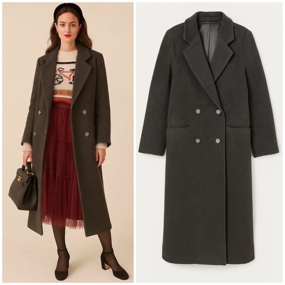 Vintage Union Made Regency Cashmere Baltmans NY Double-Breasted Dark Gray Coat 4